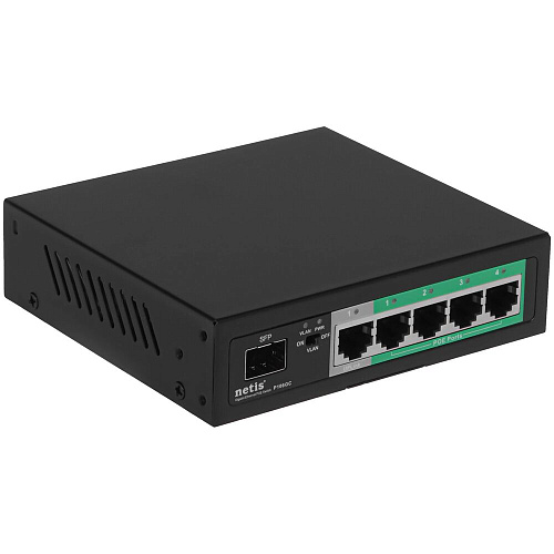 Коммутатор Netis P106GC (L2) 5x1Гбит/с 1SFP 4PoE+55W неуправляемый
