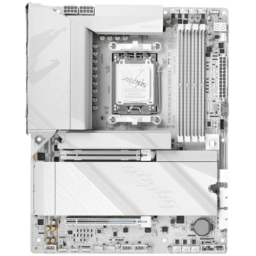 Материнская плата Gigabyte X870 AORUS Elite X3D Ice Socket-AM5 AMD X870 4xDDR5, 2xSATA3, RAID, 4xM.2, 2xPCI-E16x, 6xUSB3.2, 3xUSB3.2 Type C, HDMI, WiFi, 5Glan, ATX