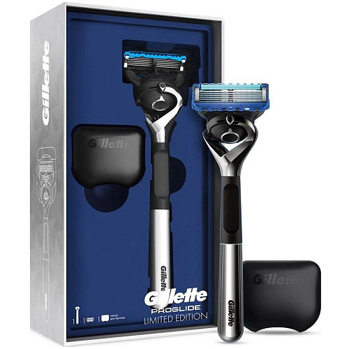 Gillette Подарочный набор Limited Edition (Gillette Станок Proglide Chrome с 1 сменной кассетой + Чехол)