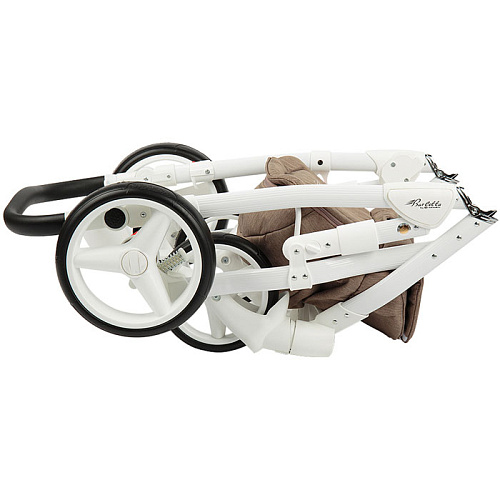 Коляска 3 в 1 Adamex Barletta New (коричневый+белый+оранжевый B-26/а.к. F-10)