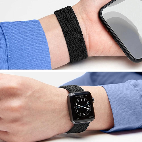 Ремешок для умных часов Нейлоновый ремешок для умных часов Deppa Band Mono для Apple Watch 38/40 mm черный