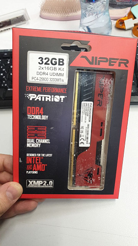 Модуль памяти DIMM 32Gb 2х16Gb DDR4 PC25600 3200MHz Patriot Memory Viper Elite II (PVE2432G320C8K) УЦЕНКА