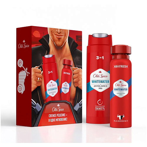 Old Spice Подарочный набор "Whitewater" (Гель для душа 3в1, 250 мл. + Дезодорант-спрей, 150 мл.)