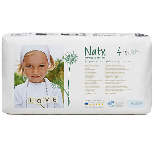 Подгузники Naty 4 (7-18 кг) 46 шт