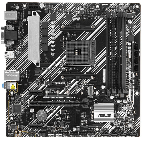Материнская плата ASUS Prime A520M-A II/CSM A520 Socket AM4 4xDDR4, 4xSATA3, RAID, 1xM.2, 1xPCI-E16x, 4xUSB3.2, D-Sub, DP, HDMI, Glan, mATX
