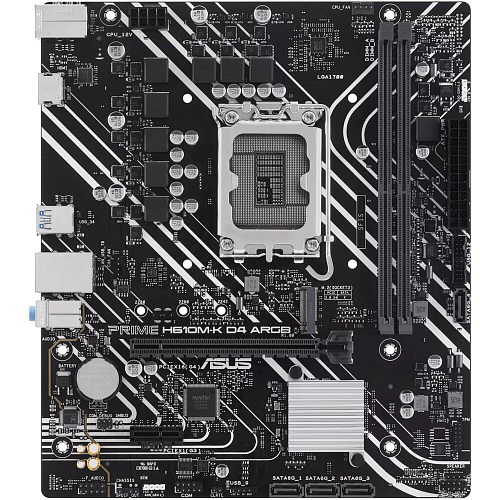 Материнская плата ASUS Prime H610M-K D4 ARGB H610 Socket-1700 2xDDR4, 4xSATA3, 1xM.2, 1xPCI-E16x, 2xUSB3.2, HDMI, Glan, mATX