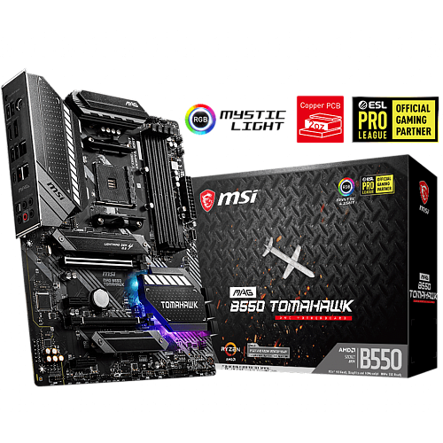 Материнская плата MSI MAG B550 Tomahawk B550 Socket AM4 4xDDR4, 6xSATA3, RAID, 2xM.2, 2xPCI-E16x, 3xUSB3.2, 1xUSB3.2 Type C, DP, HDMI, Glan, ATX