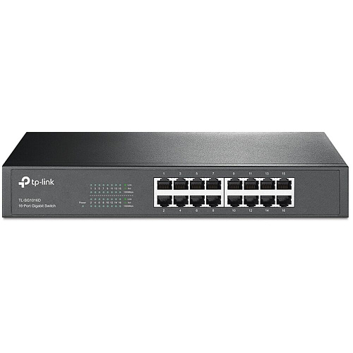 Коммутатор TP-LINK TL-SG1016D неуправляемый 16 портов 10/100/1000 Мбит/с
