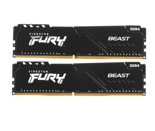 Модуль памяти DIMM 32Gb 2х16Gb DDR4 PC25600 3200MHz Kingston Fury Beast Black (KF432C16BB1K2/32) УЦЕНКА