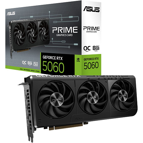 Видеокарта ASUS GeForce RTX 5060 8192Mb, Prime OC 8Gb (Prime-RTX5060-O8G) 1xHDMI, 3xDP, Ret