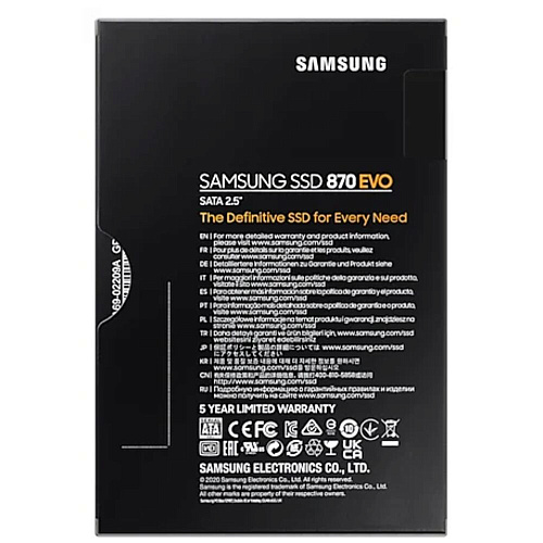 Внутренний SSD-накопитель 1000Gb Samsung 870 Evo (MZ-77E1T0BW) SATA3 2.5" УЦЕНКА