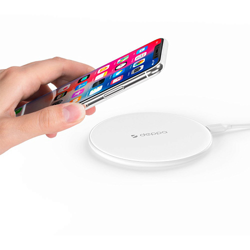 Беспроводная зарядная панель Deppa Qi Fast Charger (24001), White