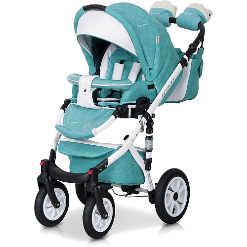 Коляска 2 в 1 Riko Bruno Ecco 15 бирюза-белый