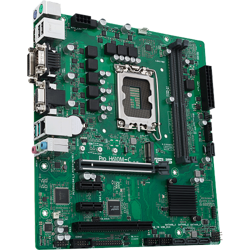 Материнская плата ASUS Pro H610M-C-CSM H610 Socket-1700 2xDDR5, 4xSATA3, 1xM.2, 1xPCI-E16x, 2xUSB3.2, D-Sub, DVI-D, DP, HDMI, Glan, mATX