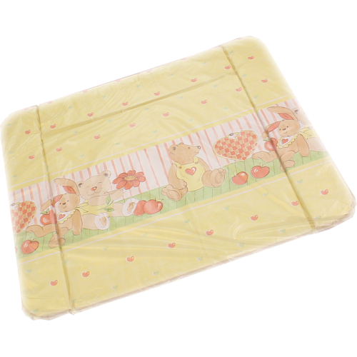 Накладка на комод Глобэкс Люкс с рисунком 820х720 мм 4206/1 (желтый, зайка и мишка с цветочками)
