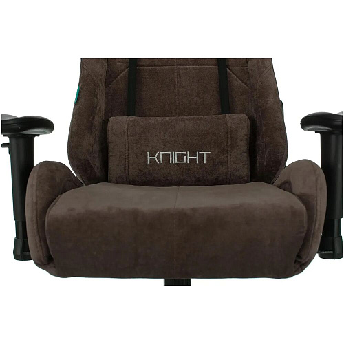 Кресло для геймера Zombie VIKING KNIGHT Fabric темно-коричневый Light-10 с подголов. крестов. металл