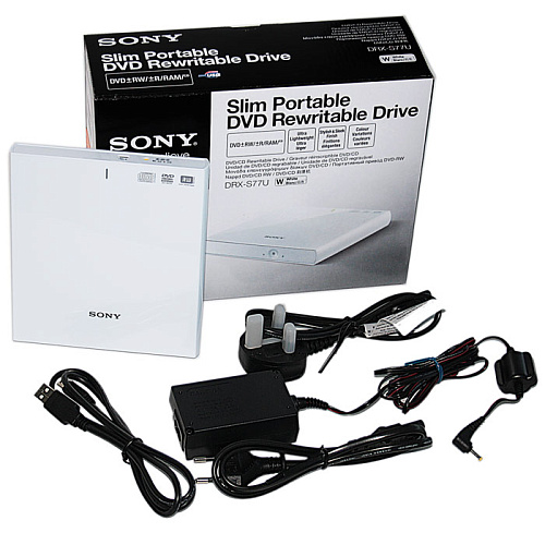 Внешний привод DVD-RW Sony DRX-S77U/W DVD±R/±RW USB2.0 белый