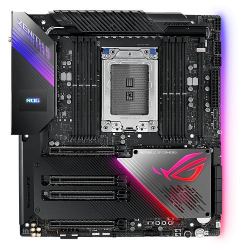 Материнская плата ASUS ROG Zenith II Extreme TRX40 Socket sTRX4 8xDDR4, 8xSATA3, RAID, 3xM.2, 4xPCI-E16x, 5xUSB3.2, 1xUSB3.2, Type C, 802.11ax, 2xGlan, E-ATX Ret
