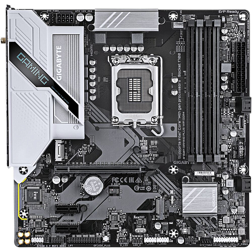 Материнская плата Gigabyte B760M Gaming Plus WiFi DDR4 B760 Socket-1700 4xDDR4, 4xSATA3, RAID, 2xM.2, 1xPCI-E16x, 3xUSB3.2, DP, HDMI, WiFi, Glan, mATX