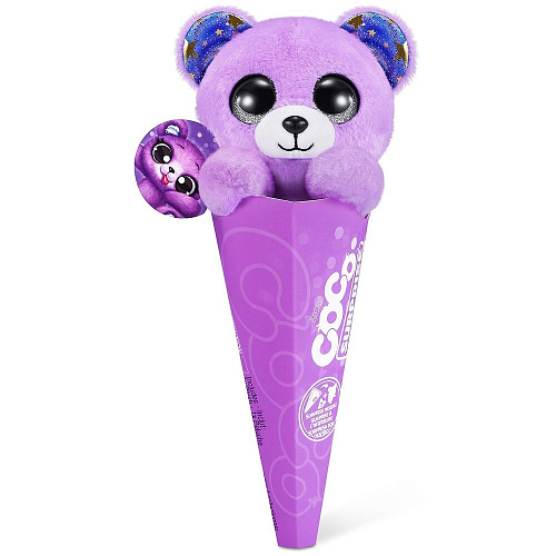 ZURU Coco Surprise Плюшевая игрушка c мини питомцем в комплекте, серия Classic (фиолетовый мишка) 9609SQ1