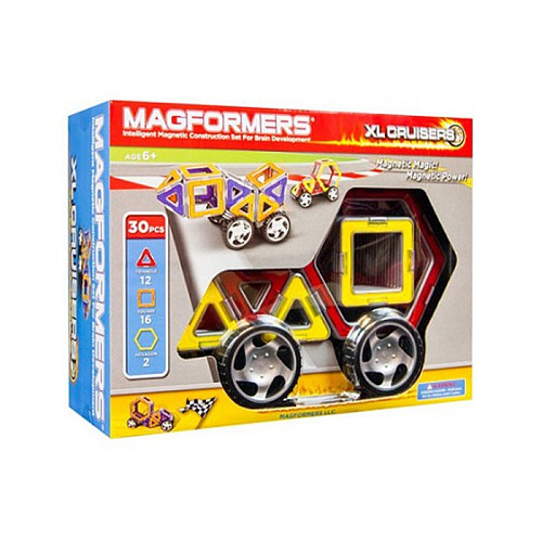 Магнитный конструктор Magformers 706001 (63073) Xl cruisers машины (красно-желтый)