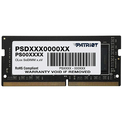 Модуль памяти SO-DIMM DDR4 8Gb PC25600 3200Mhz Patriot Memory Signature Line (PSD48G32002S)