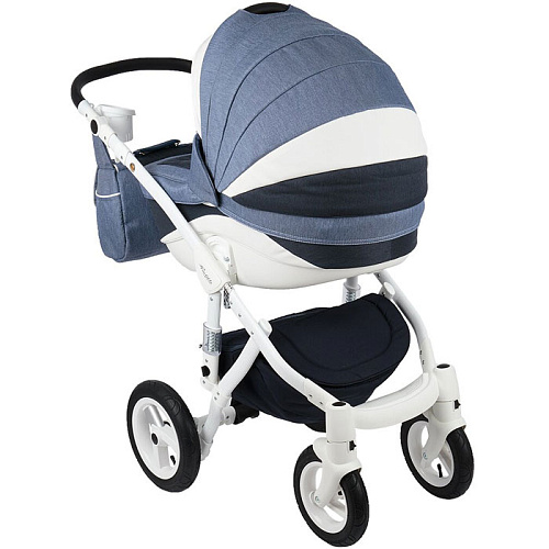Коляска 2 в 1 Adamex Barletta New (голубой+синий+белый B-8)