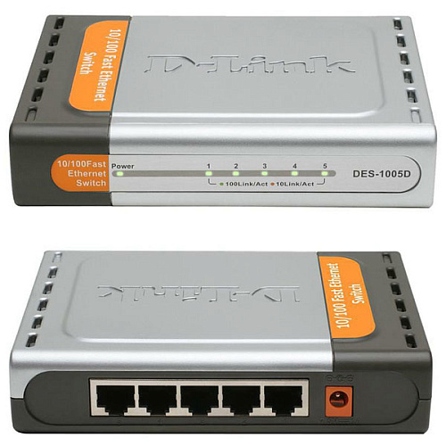 Сетевое оборудование 5-port Switch D-Link 10/100mbps DES-1005D/E