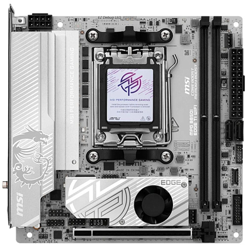 Материнская плата MSI MPG B850I Edge Ti WiFi Socket-AM5 AMD B850 2xDDR5, 2xSATA3, RAID, 2xM.2, 1xPCI-E16x, 5xUSB3.2, 1xUSB3.2 Type C, HDMI, WiFi, 5Glan, mini-ITX Ret