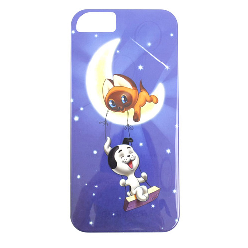 Чехол для iPhone 5 / iPhone 5S Fresh Trend Союзмультфильм Котенок Гав на луне Глянцевый