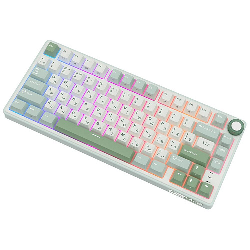 Клавиатура Royal Kludge R75 (RK Silver Switch) RGB (русская раскладка) Sky Cyan