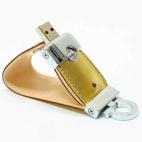 USB Flash накопитель 16GB Prestigio Leather Flash Drive NAND Gold (EJPLDF16PLGDA)