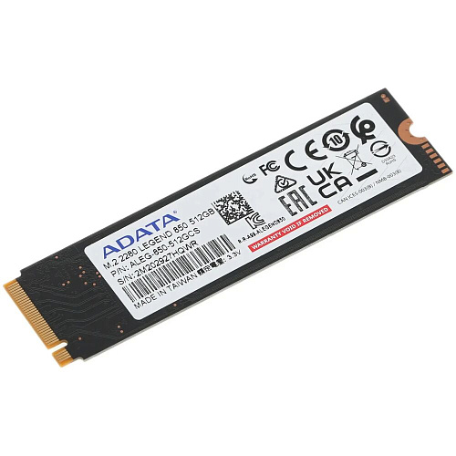 Внутренний SSD-накопитель 512Gb A-Data Legend 850 ALEG-850-512GCS M.2 2280 PCIe NVMe 4.0 x4