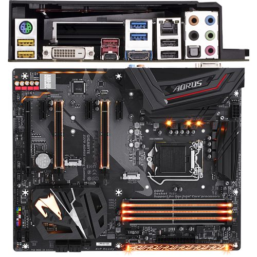 Материнская плата Gigabyte Z370 AORUS Ultra Gaming Z370 Socket-1151v2 4xDDR4, 6xSATA3, RAID, 2xM.2, 3xPCI-E16x, 5xUSB3.1, 1xUSB Type-C, DVI, HDMI, Glan, ATX 