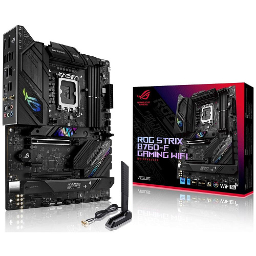 Материнская плата ASUS ROG Strix B760-F Gaming WiFi B760 Socket-1700 4xDDR5, 4xSATA3, RAID, 3xM.2, 2xPCI-E16x, 7xUSB3.2, 1xUSB3.2 Type C, DP, HDMI, WiFi, 2.5Glan, ATX
