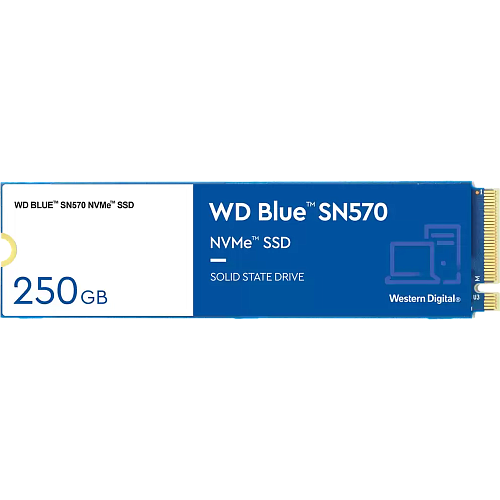 Внутренний SSD-накопитель 250Gb Western Digital Blue SN570 (WDS250G3B0C) M.2 PCIe NVMe 3.0 x4