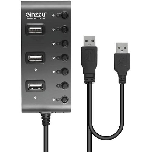 7-port USB2.0 Hub GiNZZU GR-487UAB + adapter