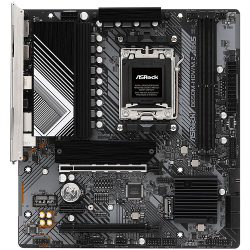 Материнская плата ASRock B650M-HDV/M.2 B650 Socket AM5 2xDDR5, 4xSATA3, RAID, 2xM.2, 2xPCI-E16x, 3xUSB3.2, 4xUSB2.0, 1xUSB3.2 Type C, DP, HDMI, Glan, mATX
