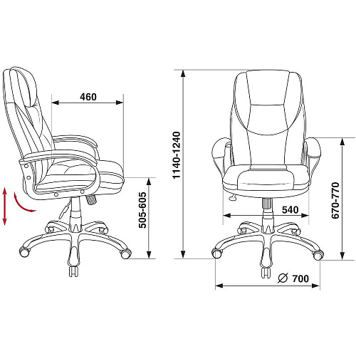 Кресло руководителя Бюрократ T-9905S/WHITE белый искусственная кожа (пластик серебро)