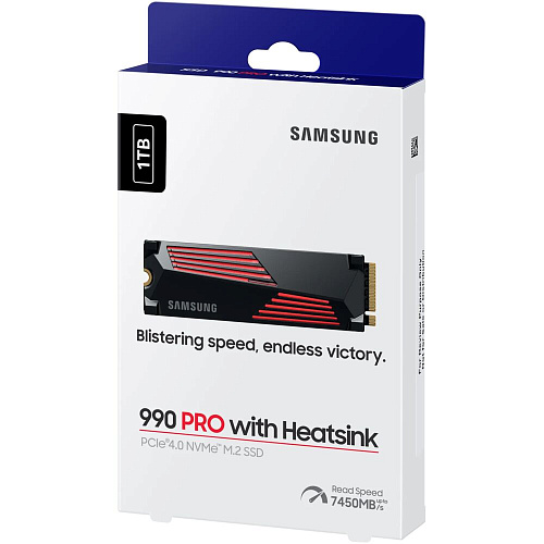 Внутренний SSD-накопитель 1000Gb Samsung 990 Pro with Heatsink (MZ-V9P1T0GW) M.2 2280 PCI-E 4.0 x4