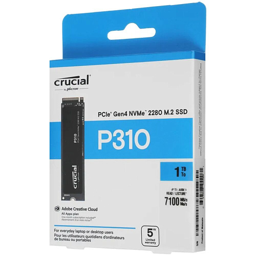 Внутренний SSD-накопитель 1000Gb Crucial P310 (CT1000P310SSD2) M.2 2280 PCIe NVMe 4.0 x4