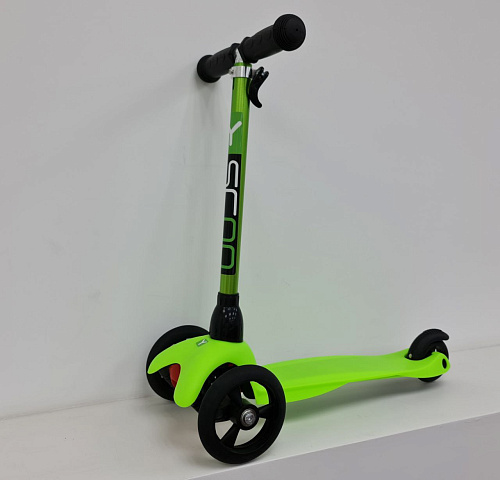 Детский кикборд Y-Scoo Mini Glam Metallic lime УЦЕНКА