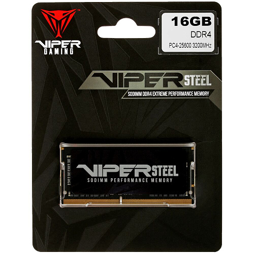 Модуль памяти SO-DIMM DDR4 16Gb PC25600 3200MHz Patriot Memory Viper Steel (PVS416G320C8S)