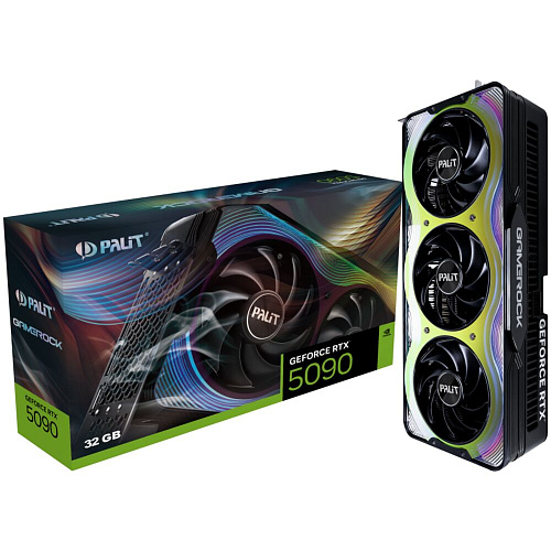 Видеокарта Palit GeForce RTX 5090 32768Mb, GameRock 32 Gb (NE75090019R5-GB2020G) 1xHDMI, 3xDP, Ret