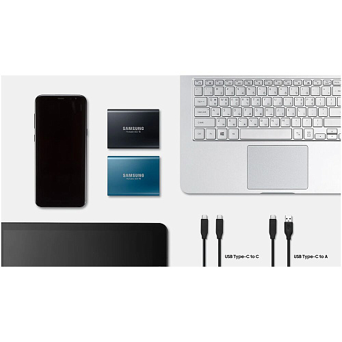Внешний SSD-накопитель 500Gb Samsung T5 MU-PA500B/WW (SSD) USB 3.1 Синий