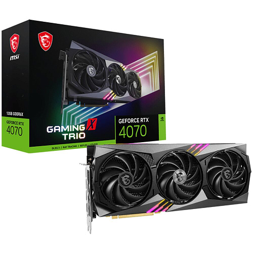 Видеокарта MSI GeForce RTX 4070 12288Mb, Gaming X Trio 12G (RTX 4070 Gaming X Trio 12G) 1xHDMI, 3xDP, Ret