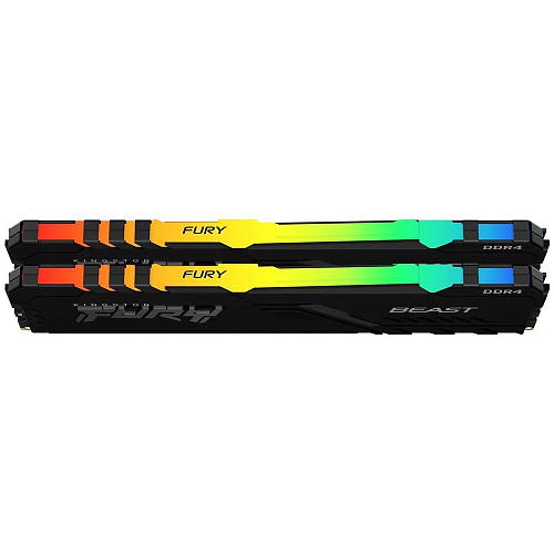 Модуль памяти DIMM 32Gb 2х16Gb DDR5 PC44800 5600MHz Kingston Fury Beast RGB Black (KF556C40BBAK2/32)