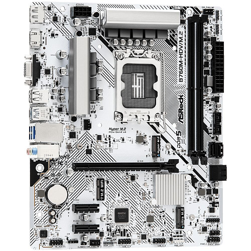 Материнская плата ASRock B760M-HDV/M.2 B760 Socket-1700 2xDDR5, 4xSATA3, RAID, 2xM.2, 1xPCI-E16x, 3xUSB3.2, 1xUSB3.2 Type C, D-Sub, DP, HDMI, 2.5Glan, mATX