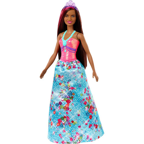 Кукла Mattel Barbie Принцесса GJK12/GJK15 брюнетка, кораловый топ