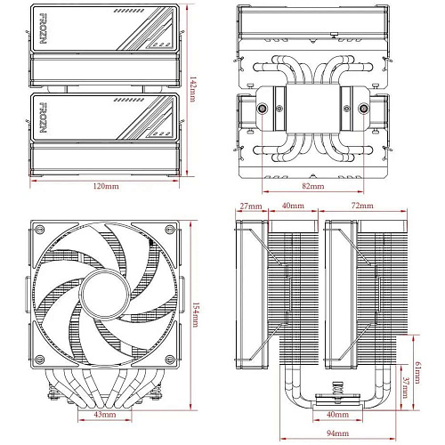 Охлаждение CPU Cooler for CPU ID-COOLING FROZN A620 ARGB S1155/1156/1150/1151/1200/1700/AM4/AM5